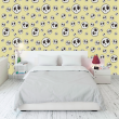 Youthful Wallpaper with White Skulls