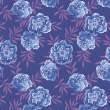 Blumenmuster Tapete mit blauen Rosen