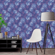 Wallpaper with Blue Roses Floral