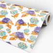 Orange and Lilac Floral Wallpaper