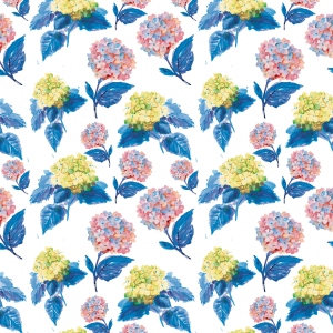 Floral Wallpaper with Blue...