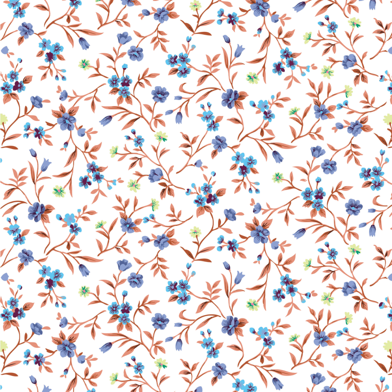 Delicate Blue Floral Wallpaper