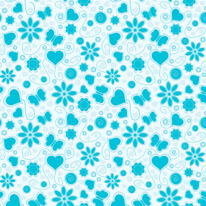 Blaue Blumenmuster-Tapete