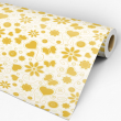 Papier peint floral jaune