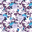 Purple and Blue Watercolor Floral Wallpaper