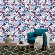 Purple and Blue Watercolor Floral Wallpaper