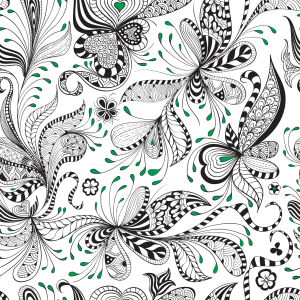 Abstract Green Floral...