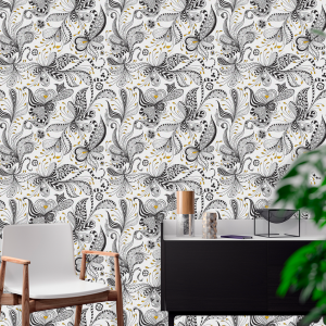 Papier peint floral...