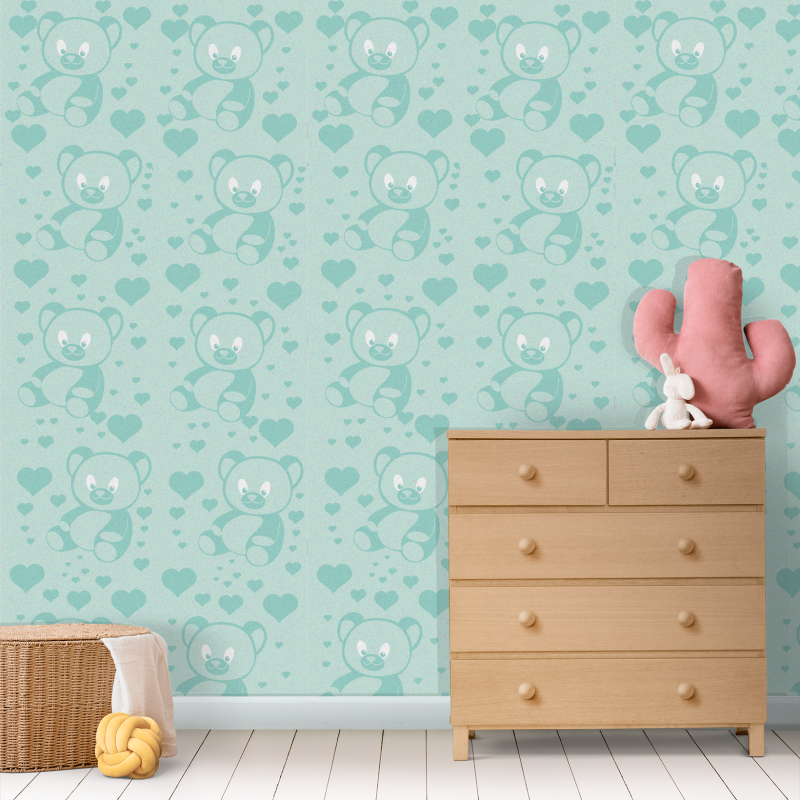 Papel pintado Infantil Osos Verdes