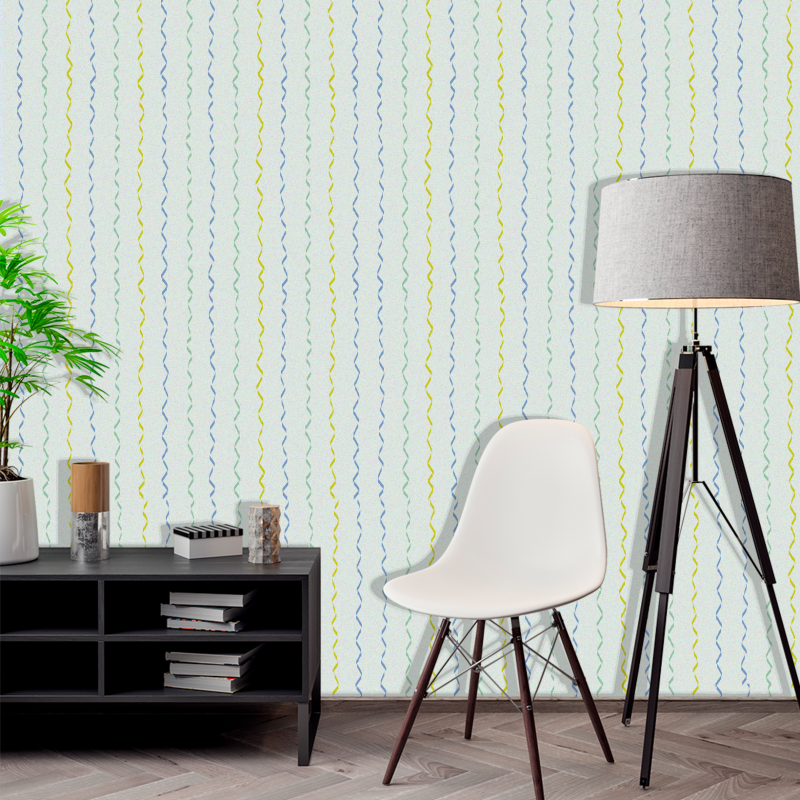 Papel Pintado Rayado Vertical Verde