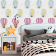 Infantile Watercolor Wallpaper with Cute Balloons