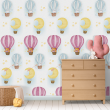 Infantile Watercolor Wallpaper with Cute Balloons