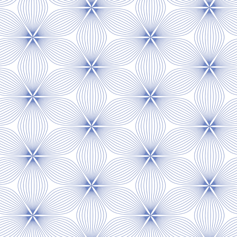 Carta da Parati Floreale Geometrica Blu