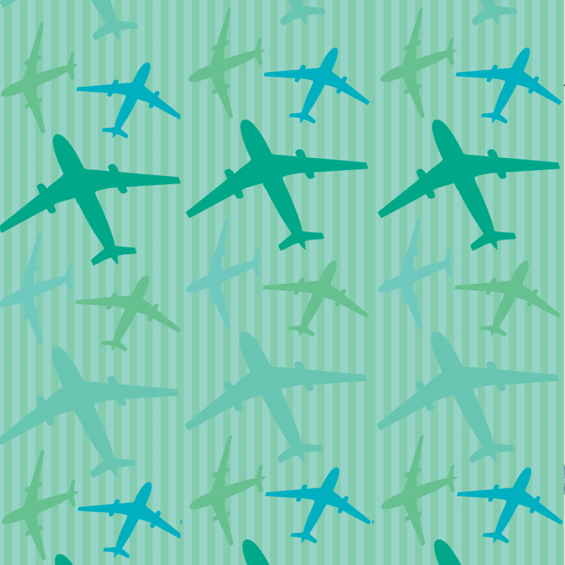 Papel pintado Infantil Aviones verdes