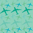 Kindertapete mit grünen Flugzeugen