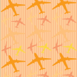 Children's Wallpaper with Orange Airplanes