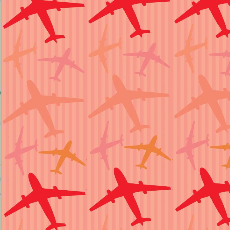 Children's Wallpaper Red Airplanes