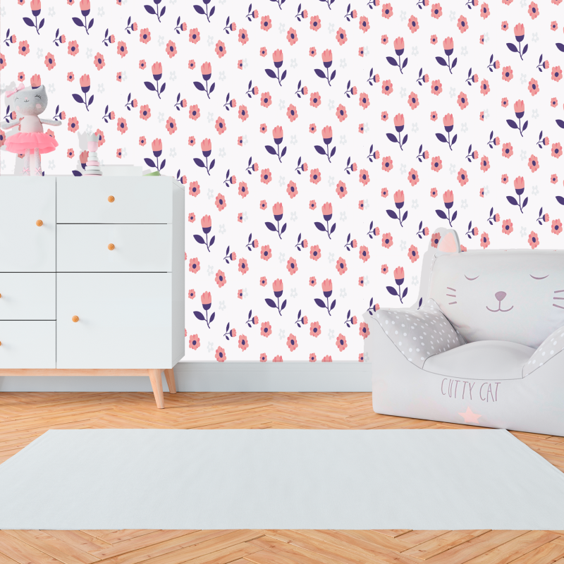 Papel Pintado Floral Rosas Elegante