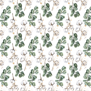 Floral White Cotton Wallpaper
