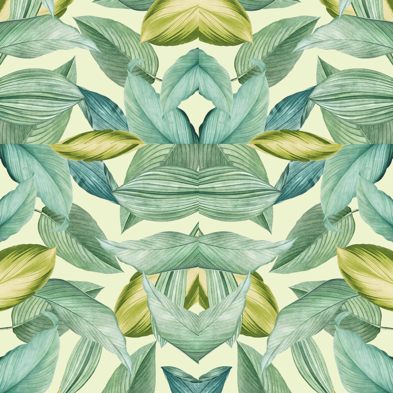 Floral Tropical Leaves Wallpaper