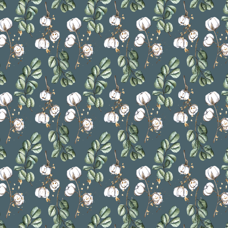 Blumenmuster Tapete Baumwolle Hintergrund Grün