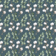 Floral Cotton Wallpaper Green Background