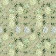 Floral Wallpaper Succulents Green