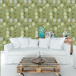 Green Succulent Floral Wallpaper