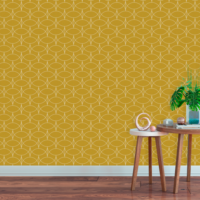 Abstract Geometric Mustard Wallpaper