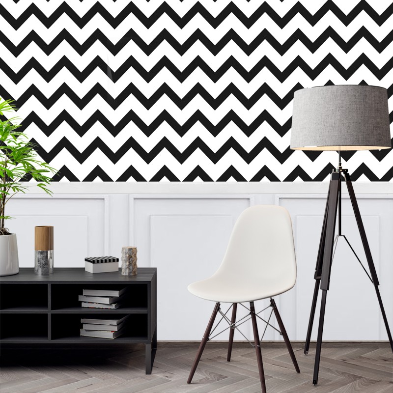 Zig Zag Black Wallpaper