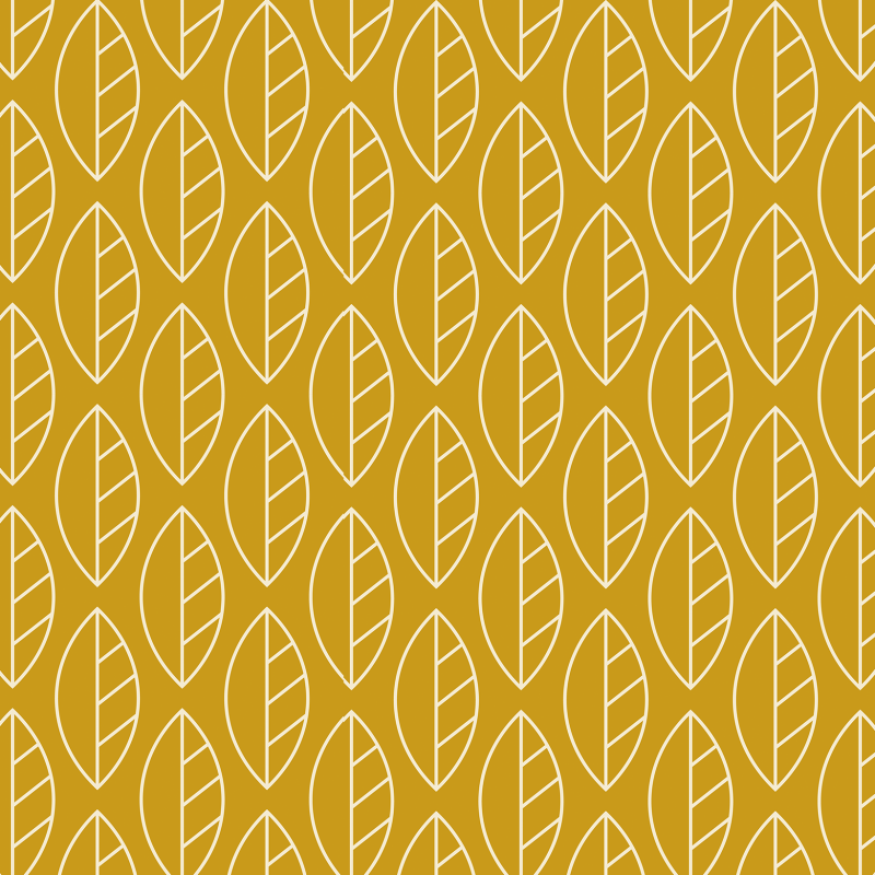 Papier peint géométrique feuilles moutarde