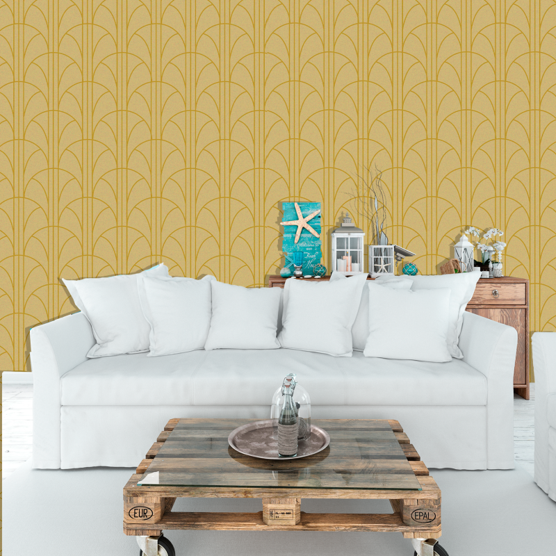 Yellow Mustard Geometric Wallpaper