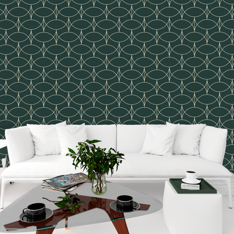 Abstrakte geometrische grüne Tapete