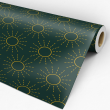 Papel Pintado Geométrico Sol Fondo Verde