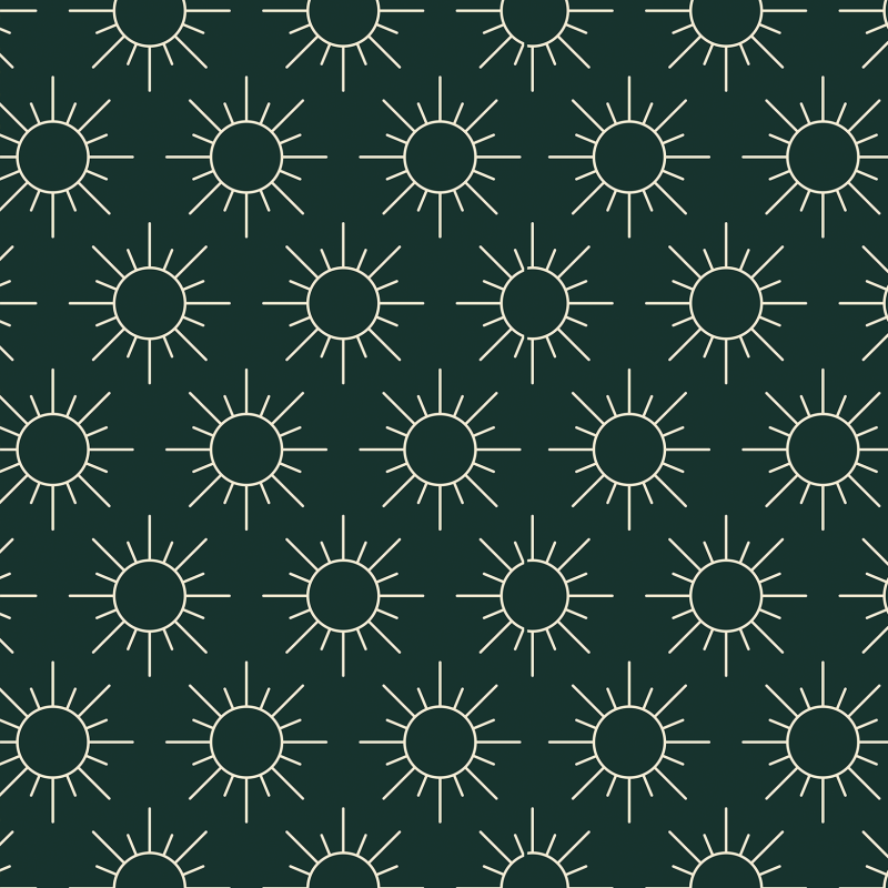 Papier peint géométrique soleil vert