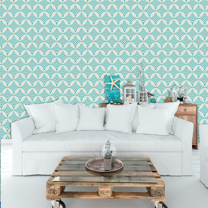 Abstract Blue Geometric Wallpaper