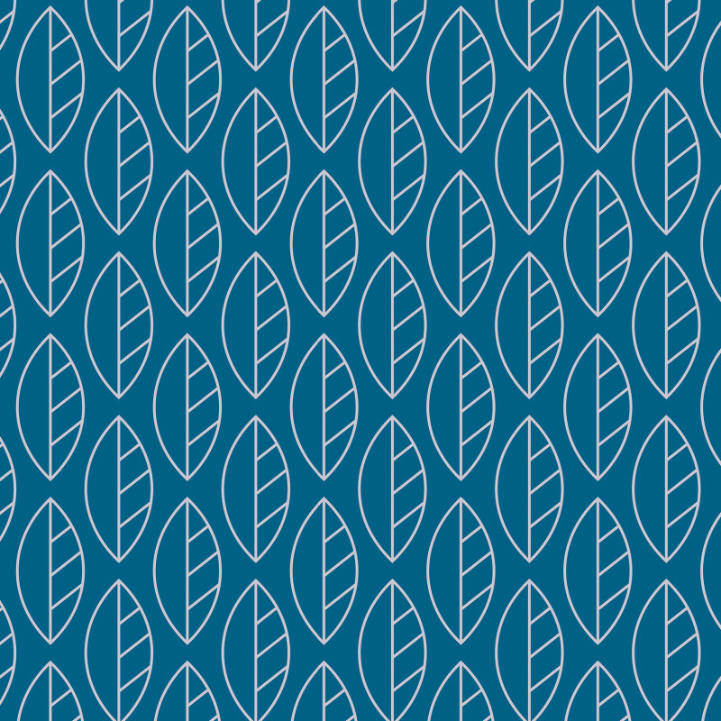 Papier peint géométrique à feuilles bleues