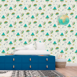 Infantile Green Mushroom Wallpaper