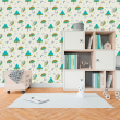 Infantile Green Mushroom Wallpaper