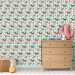 Kinderzimmer-Wandtapete mit bunten Schmetterlingen