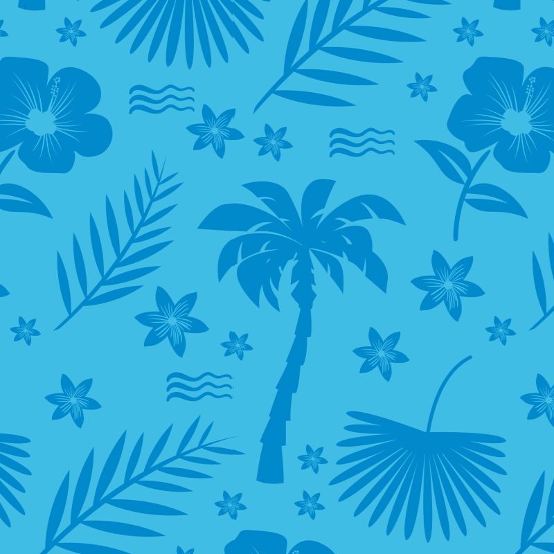 Youthful Tropical Blue Wallpaper