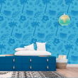 Youthful Tropical Blue Wallpaper