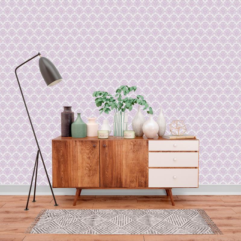 Victorian Pink and White Wallpaper