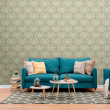 Victorian Olive Green Wallpaper