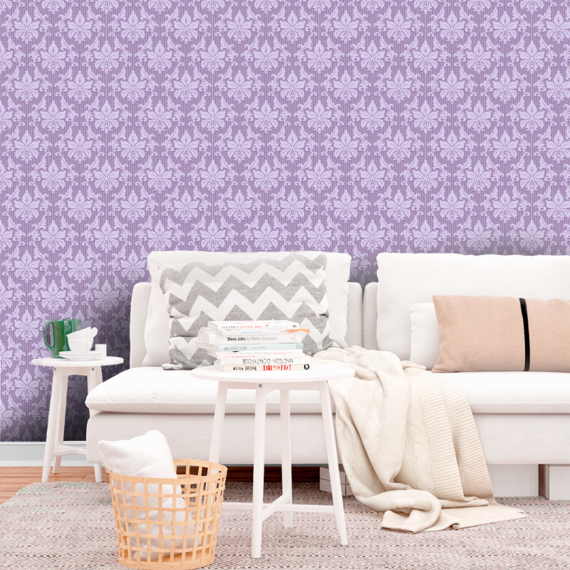 Violette Pastell Viktorianische Tapete