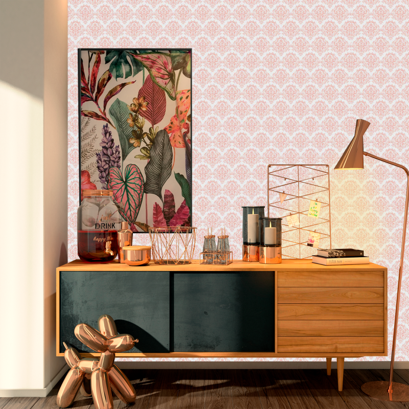 Victorian Salmon Wallpaper