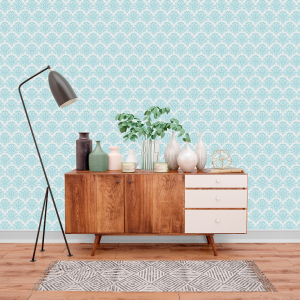 Papel Pintado Victoriano Azul