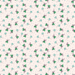 Floral Wallpaper with Green Roses
