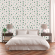 Floral Wallpaper with Green Roses