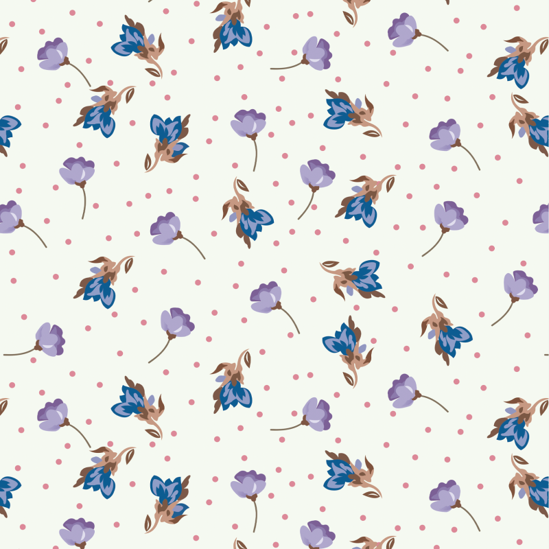 Floral Wallpaper with Purple Roses